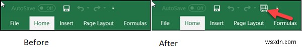 Excelのクイックアクセスツールバーに共有ワークブックボタンを追加する 