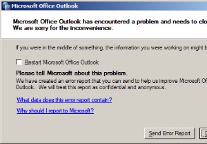 Microsoft Outlookで問題が発生し、閉じる必要があります 