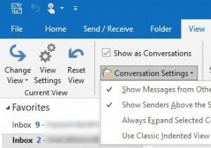 MicrosoftOutlookで会話ビュー機能を使用する方法 