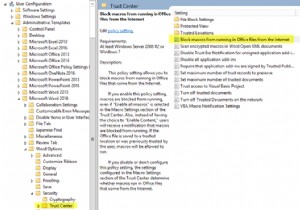 グループポリシーを使用して、MicrosoftOfficeでマクロが実行されないようにします。 