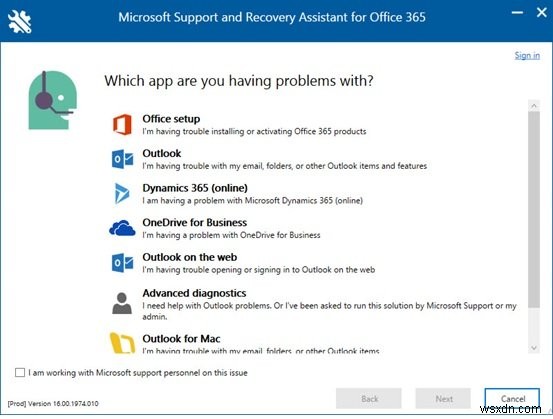 Microsoft Remote Connectivity Analyzer：Office365アプリとサービスの問題のトラブルシューティング 