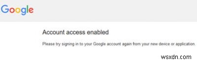 Outlookは、GmailにアクセスするためにWebブラウザからログインしてくださいと言っています 