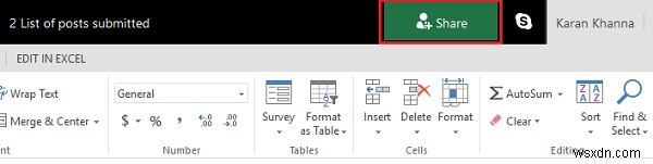 Excelワークブックで同時に共同作成および共同作業する方法 