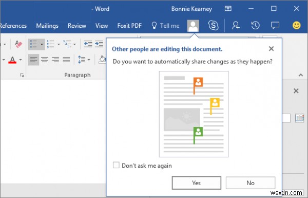 Windows上のWordでドキュメントを共同編集および共有する方法 