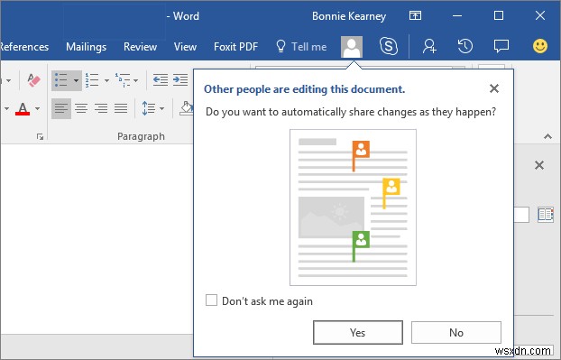 Windows上のWordでドキュメントを共同編集および共有する方法 