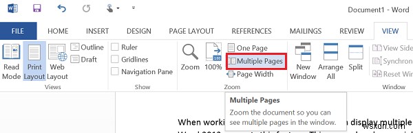 MicrosoftWordで複数のページを一度に表示する方法 