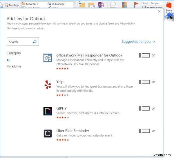 Microsoft Outlookアドインを有効、無効、または削除する方法 