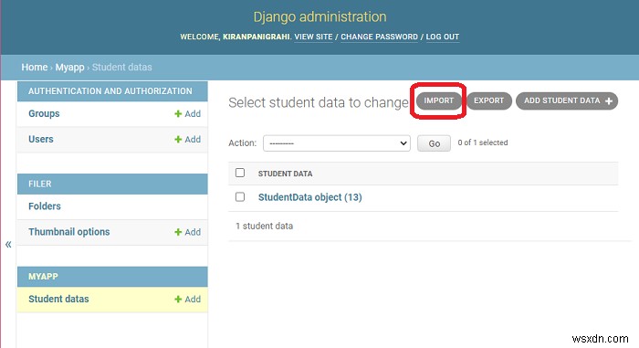 Djangoのモデルへのデータのインポート 