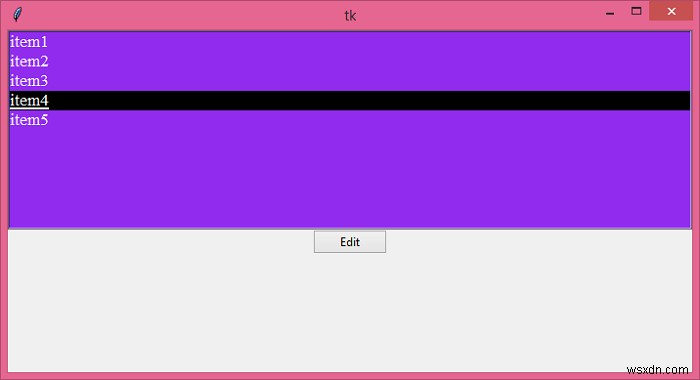 Tkinterでリストボックスアイテムを編集するにはどうすればよいですか？ 