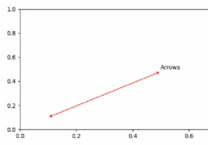 Matplotlibの軸に単純な両頭矢印を作成するにはどうすればよいですか？ 