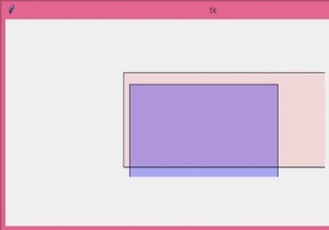 Tkinterキャンバスの長方形を透明にする方法は？ 