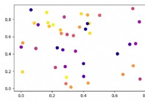 連続値を使用してMatplotlib散布図に色を付ける方法は？ 