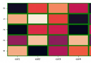Seabornヒートマップでカスタムグリッドラインを作成するにはどうすればよいですか？ 