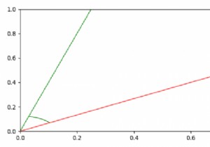 Matplotlibで2本の線の間の角度をプロットする最良の方法 