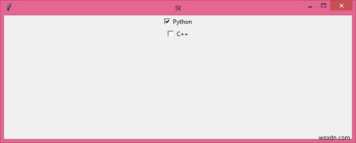 Python Tkinterのチェックボックスから入力を取得するにはどうすればよいですか？ 