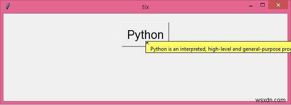 TkinterPythonでマウスカーソルを使って何かにカーソルを合わせたときにメッセージを表示する 