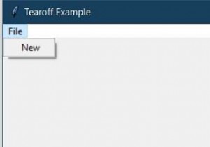Tkinterメニューの「tearoff」属性は何をしますか？ 