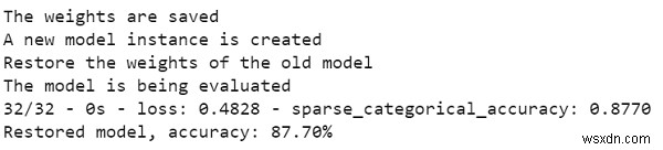 Pythonを使用してKerasを使用して手動で重みを保存するにはどうすればよいですか？ 