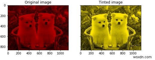 Pythonのscikit-learnでグレースケール画像に特定の色合いを追加するにはどうすればよいですか？ 