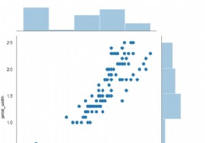 Seabornライブラリを使用してPythonで散布図を表示するにはどうすればよいですか？ 