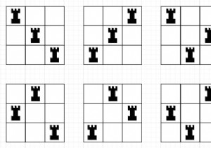 Pythonでお互いを攻撃できないようにn個のルークを配置する方法をいくつか見つけるプログラム 