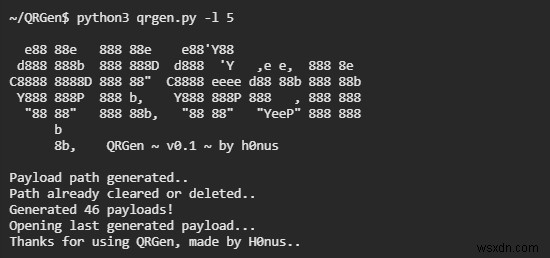 QRGenを使用した悪意のあるQRコード 