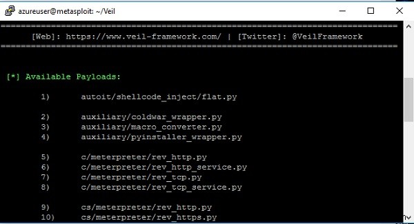 VeilFrameworkを使用してアンチウイルスをバイパスする 