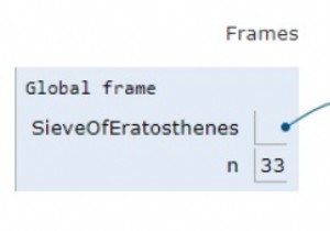 エラトステネスのふるいのためのPythonプログラム 