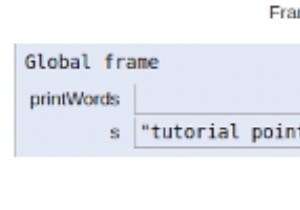 文字列に偶数の長さの単語を出力するPythonプログラム 