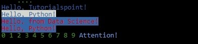 Pythonで端末の色を印刷する 