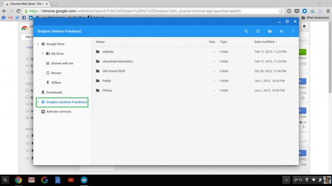 ChromeOSのファイルアプリにDropboxまたはOneDriveを追加する方法 