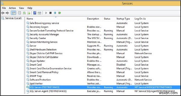 MSSQLServerでサービスを開始および停止する方法 