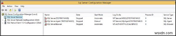 MSSQLServerでサービスを開始および停止する方法 