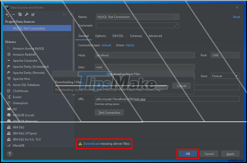 IntelliJでMySQLサーバーに接続する方法の説明 