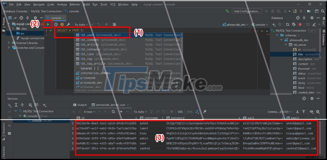 IntelliJでMySQLサーバーに接続する方法の説明 