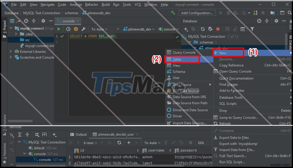 IntelliJでMySQLサーバーに接続する方法の説明 