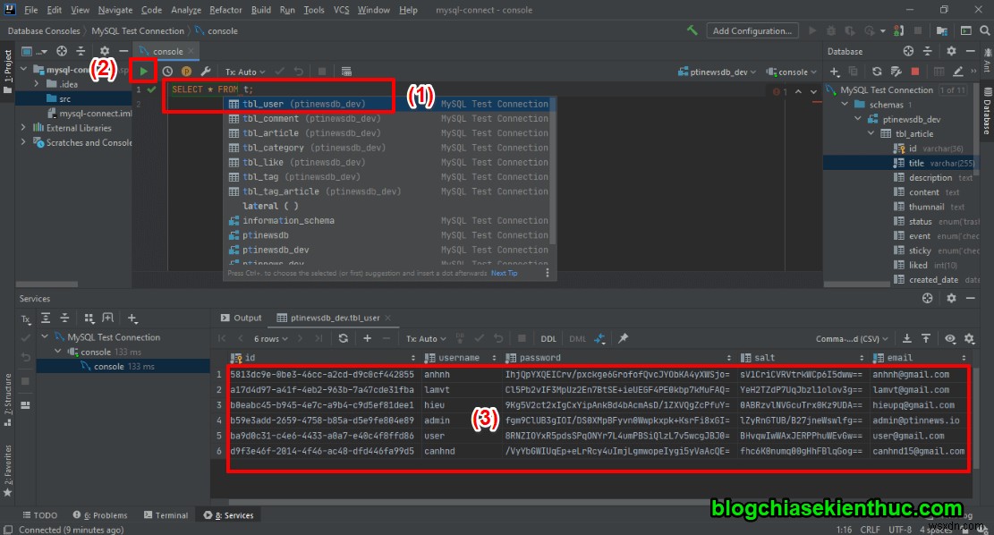 IntelliJでMySQLサーバーに接続する方法の説明 