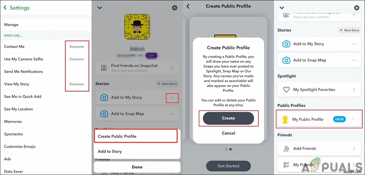 Snapchatで公開プロフィールを作成する方法 