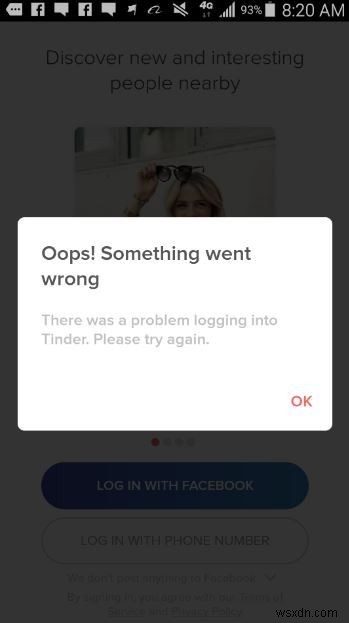 TinderがAndroidにログインできない問題を解決する方法 
