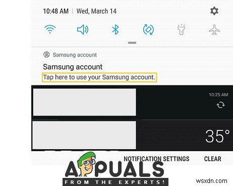 修正：ロック画面のSamsungアカウントメッセージ 