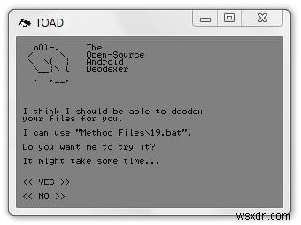 TOADの使用方法オープンソースのAndroidDeodexer 