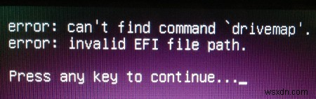 Ubuntuのインストール後に「コマンドドライブマップが見つかりません」エラーを修正する方法 