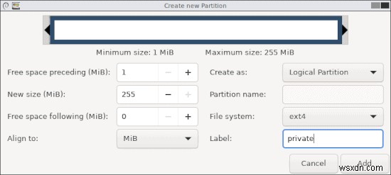 GPartedを使用して新しいLinuxパーティションのサイズを変更して作成する方法 