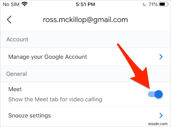 iPhoneのGmailアプリから[ミート]タブを削除する方法 