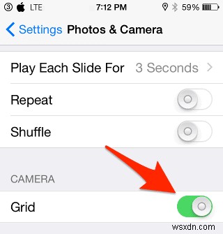 iPhoneカメラでグリッドビューを有効にする方法 