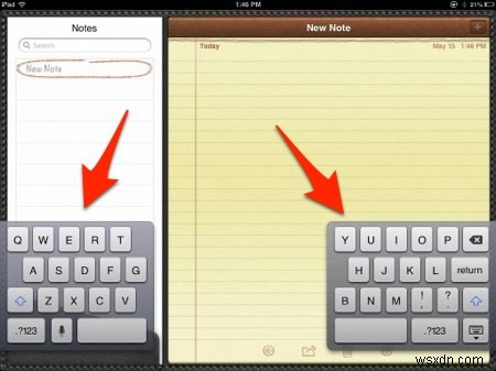 iPadキーボードを「分割」する方法 