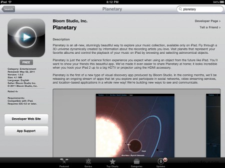 iPadの音楽を信じられないほど楽しいSFユニバースに無料の惑星アプリに変えましょう 