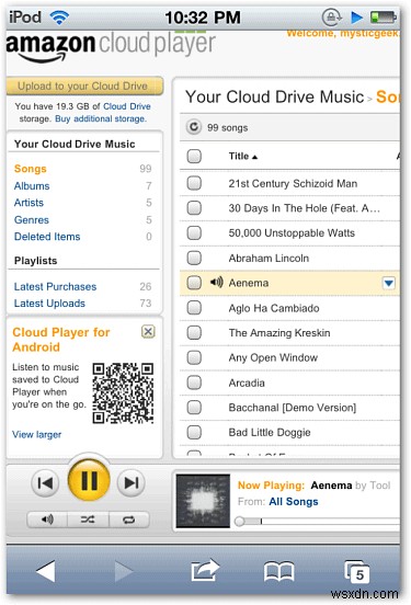 Amazonクラウドプレーヤーを介してiPhoneでMP3を再生する方法 