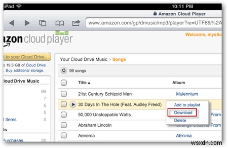 iPhone、iPad、またはiPodTouchでAmazonCloudPlayerを使用する方法 