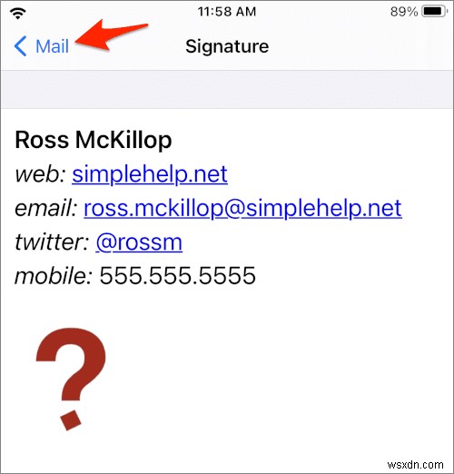 iPhoneまたはiPadで電子メール用のカスタムHTML署名を作成する 